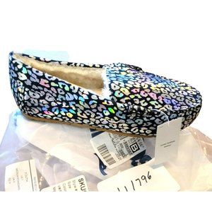 Lands End Moccasin Slipper Rainbow Leopard Nany Metallic Youth Size 7M JJ1796